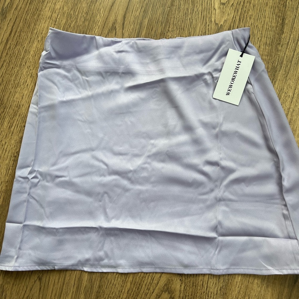 Revolve We wore what mini purple slip skirt